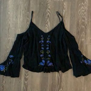 American Eagle Boho Cold-Shoulder Top